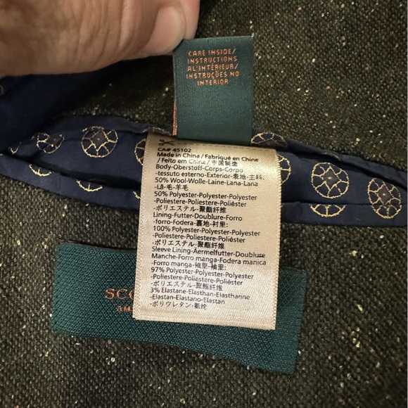 Scotch & Soda Olive Green Donnegal Tweed Single Breasted Blazer Sport Coat M/48 - Picture 12 of 12